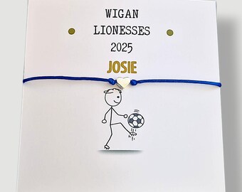Personalised Lionesses Football Wish Bracelet – Women’s Soccer Team Gift, Custom England Bracelet, Perfect for Football Fans & Players