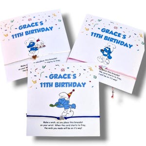 Smurf Wish Bracelet: Handmade Kids Party Favor