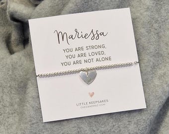 Inspirational Charm Bracelet: You Are Strong, Loved, Not Alone - Personalised