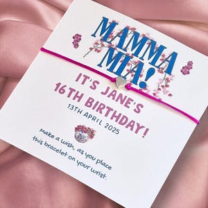 Pulseras personalizadas para despedida de soltera inspiradas en la película "Abba Mamma Mia" - Cumpleaños - Fin de semana de chicas - Despedida de soltera - Relleno para bolsa de regalos