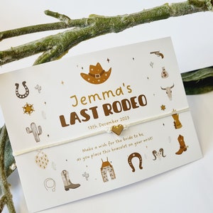 Last Rodeo Hen Party Wish Bracelets - Personalised  - Goodie Bag Filler - Hen Weekend, Hen Do, Girls Weekend - Bride to Be - cv