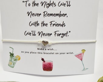 Girls Weekend  2024; Girls Getaway Gift; Girls Trip; Wish Bracelet; To the Nights We'll never remember; Girls Weekend Gift -NR66