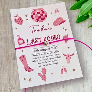 Personalized Last Rodeo Wish Bracelet: Hen Party Favor