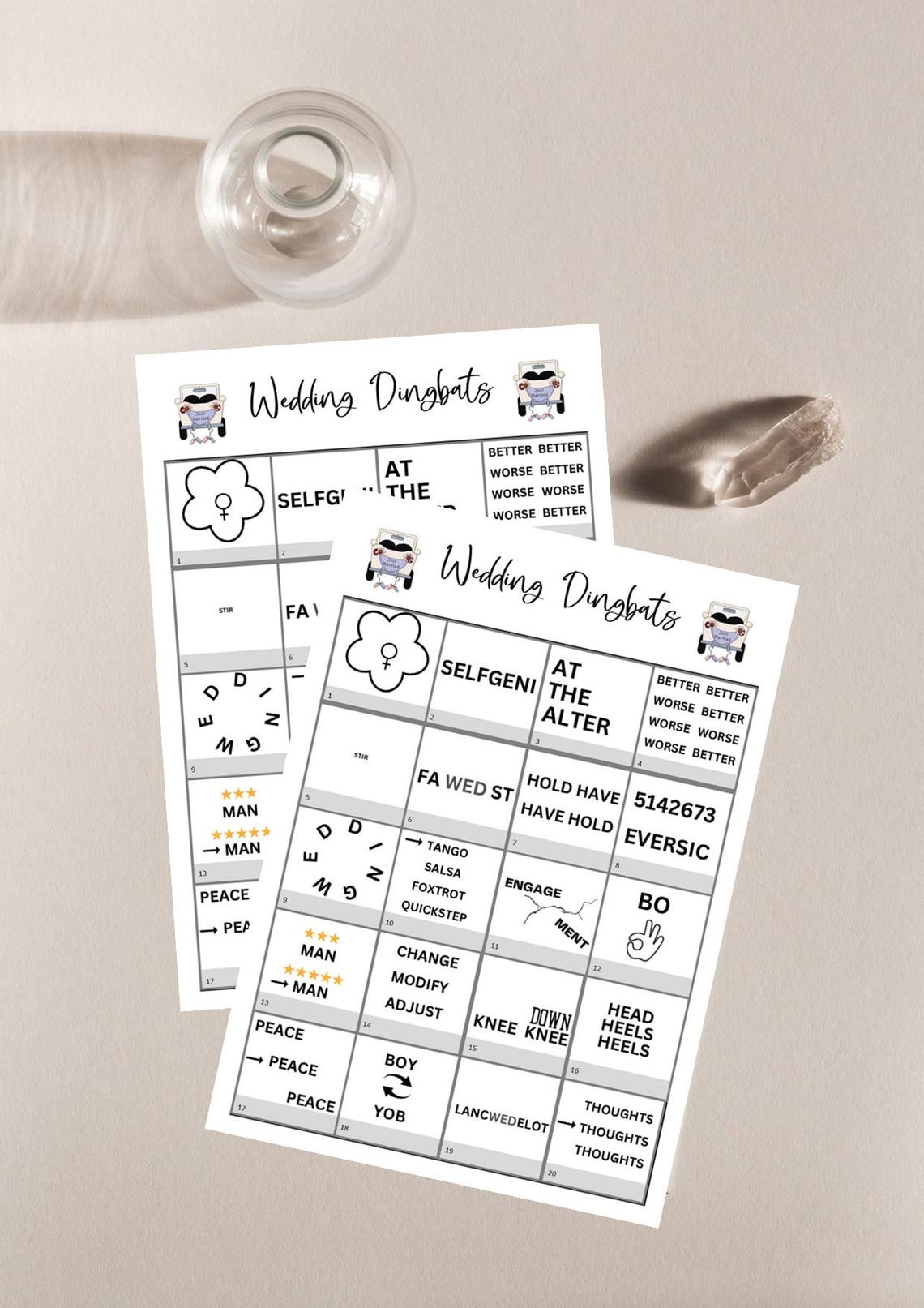 Wedding Themed Dingbats (digital Download) I Wedding Party Game I Table ...