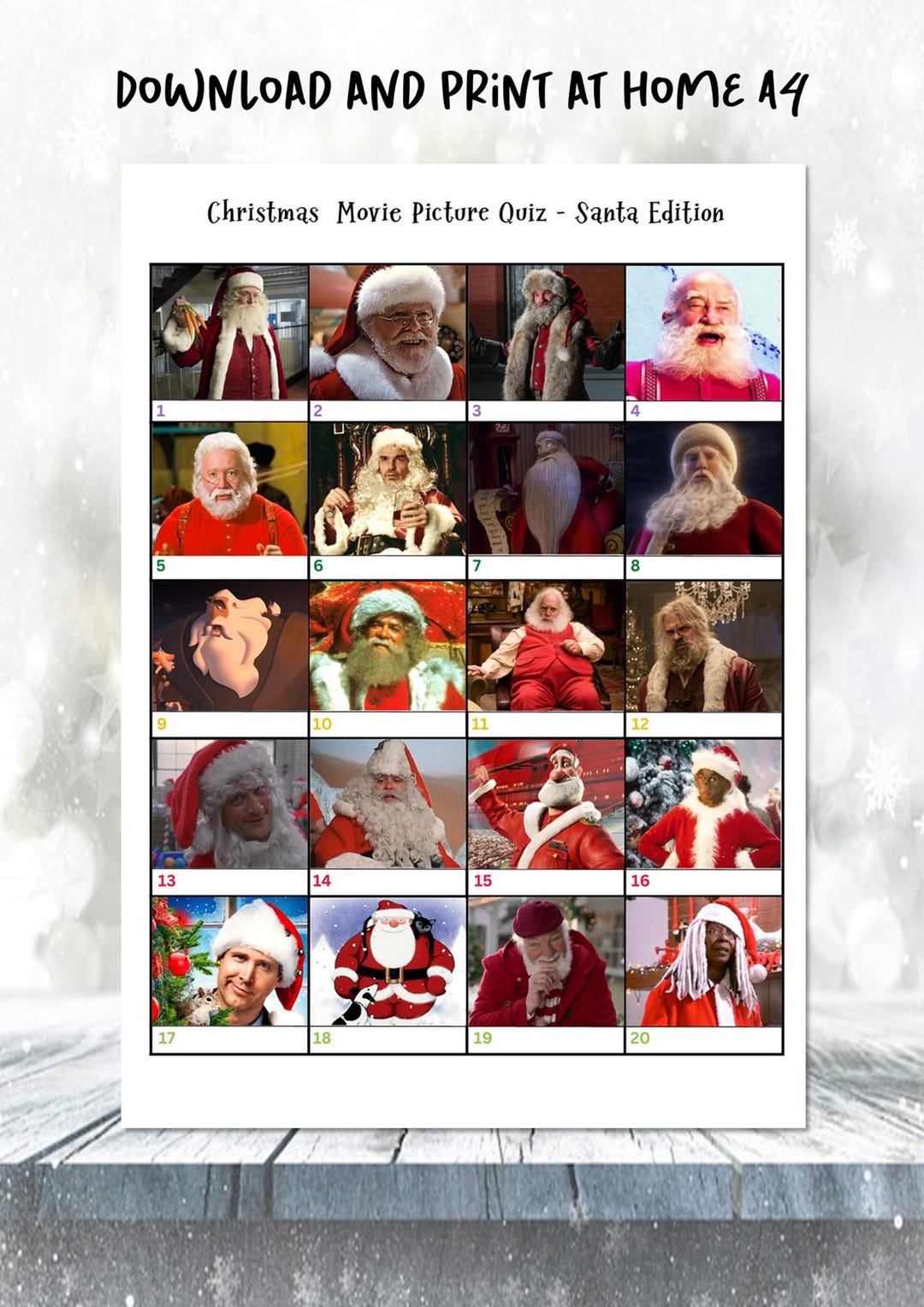 Printable Round Questions Santa Picture Quiz I Picture Round | Questions and Answers | Instant ...