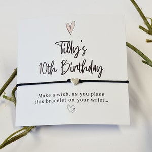 Herz Design Geburtstag personalisierte Wunschschnur Bettelarmband - Partytütenfüller - Jedes Alter - Verschiedene Herzfarben - Party I Geschenk für Freunde