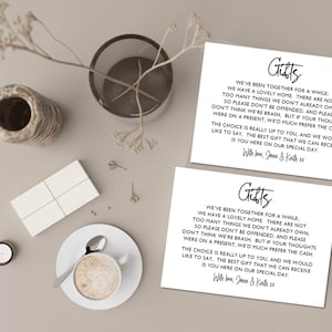 Personalized Wedding Gift Poem Card, A7 Monetary Request Insert