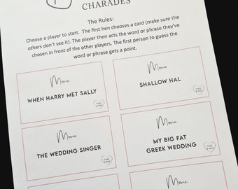 Charades Bridal Shower Game - Etsy