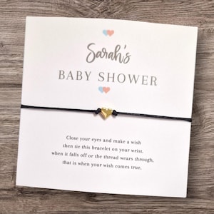 Braccialetto personalizzato per baby shower bianco/Bomboniere per baby shower/Decorazioni da tavola/Mamma in attesa/Braccialetto con cordino con ciondolo/CP8