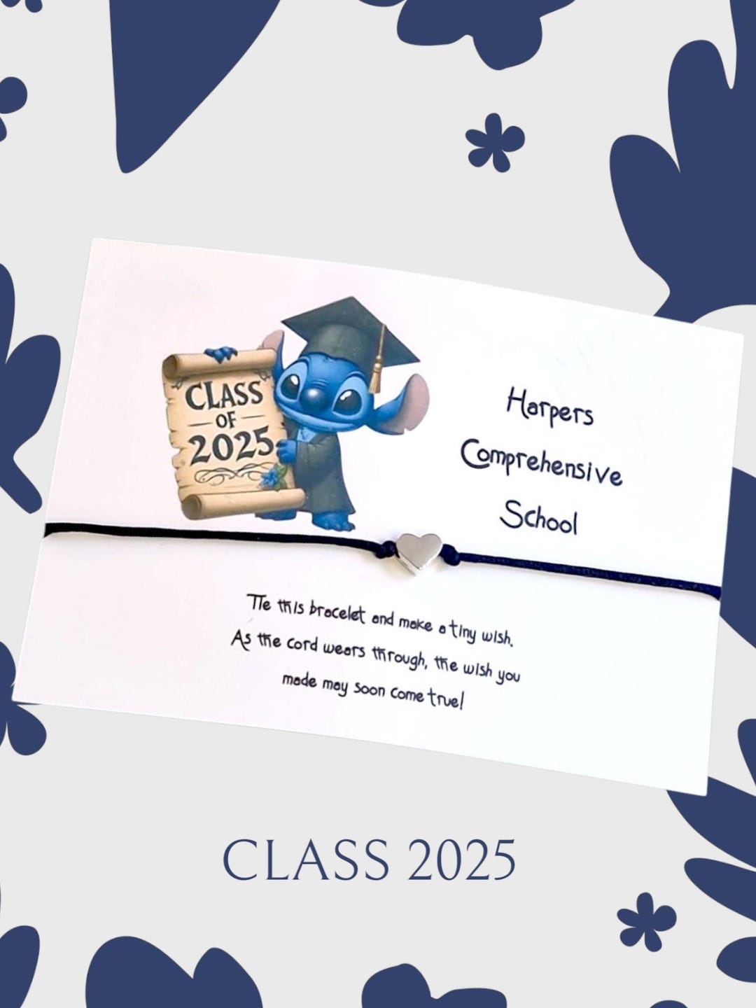 Class of 2025 I Stitch I Personalised I Disney Inspired I Wish Bracelet ...