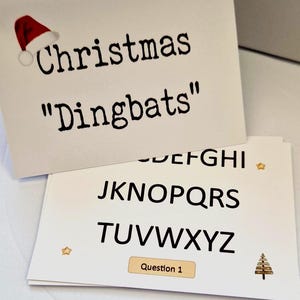Christmas Dingbats Game: Festive Table Talkers, Cracker Fillers, Stocking Filler, 20 Dingbat cards