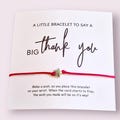 Thank you Wish Bracelets - Thank you gift - Birthday- Teacher-Gold Heart - Friendship Bracelets - A little wish, to say a big thank you TH90