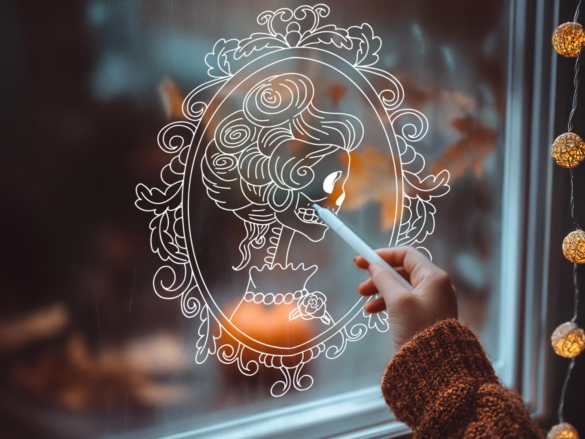 Window Chalk Ideas Fall Halloween Window Pictures, Autumn Window Decoration, Window Pictures ...