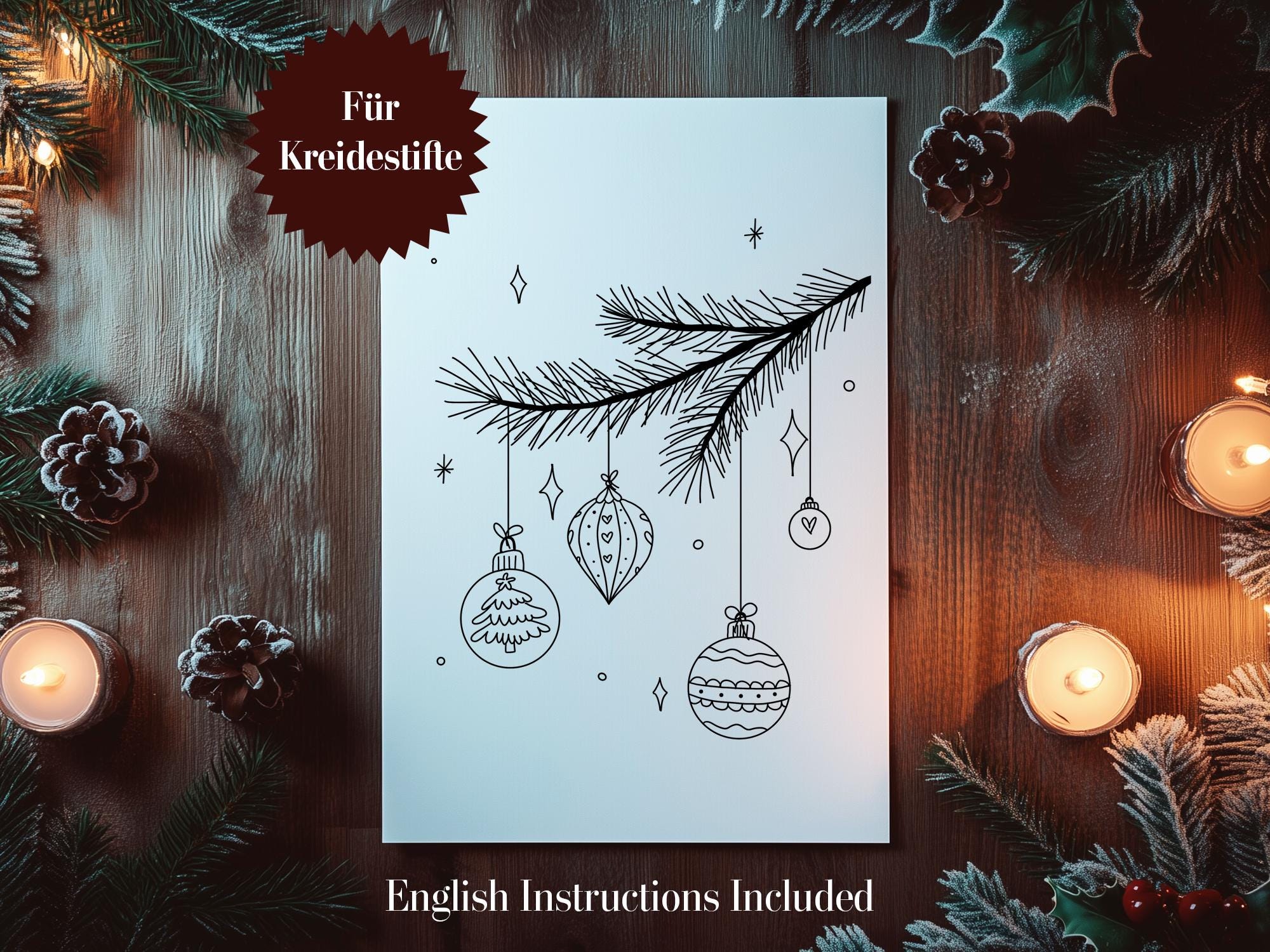 Kreidestift Vorlage Weihnachten, Weihnachtsdeko Kreidestift, zum