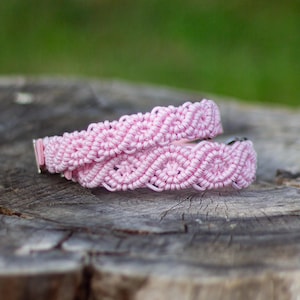 27,5-32cm cm pink boho collar for dogs, paracord dog collar for girls, collar for small dogs, macrame dog collar, birthday gift for dog mom