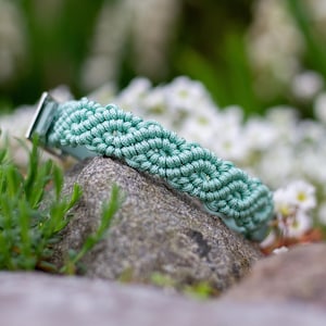 24-28,5 cm mint boho collar for dogs, paracord dog collar, collar for small dogs, macrame dog collar, birthday gift for dog mom