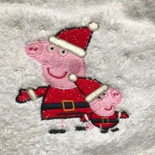 Cochon Peppa de Noël et serviette de bain George