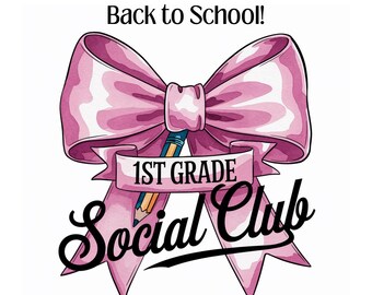Watercolor Coquette Bow Pencil PNG: 1st Grade Teacher Shirt Design (Digital Download