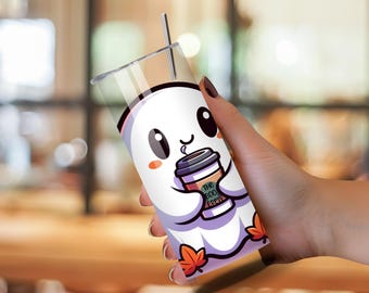 Cute Ghost Holding Coffee PNG – “The Boo Brew” Halloween Sublimation | Fall Coffee Ghost Clipart | Cozy Autumn Digital Download