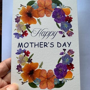 Muttertagskarte | Karte für Mama | Blumen Print Karte |  Grußkarte | Karte für Mama |  Leere Karte | Gepresste Blumenkarte |