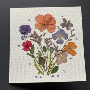 Handgemachte gepresste Blumen Karte für Sie, die für jeden Anlass geeignet ist