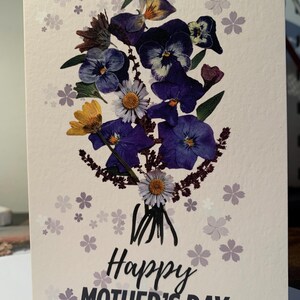 Muttertagskarte | Karte für Mama | Blumen Print Karte |  Grußkarte | Karte für Mama |  Leere Karte | Gepresste Blumenkarte |