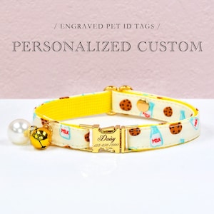 Collier pour chat en biscuit, Collier pour chat personnalisé, Collier pour chat en biscuits, Collier pour chat en lait, Collier pour petit chien, Carte d'identité pour chat, Collier pour chaton