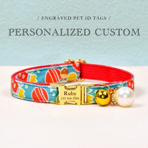 Collier Rocket personnalisé pour chat, Collier chat rouge personnalisé Nœud papillon, Collier pour petit chien, Cadeau pour amoureux des chats, Carte d'identité pour chat, Collier pour chaton