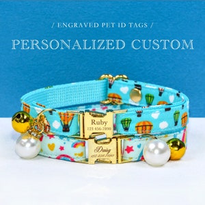 Collier pour chat, Collier pour chat personnalisé, Noeud de collier pour chat, Carte d'identité pour chat, Collier pour chat doré, Colliers pour chaton, Collier pour petit chien