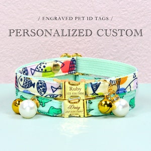 Collier pour chat, Collier pour chat personnalisé, Noeud de collier pour chat, Carte d'identité pour chat, Collier pour chat doré, Colliers pour chaton, Collier pour petit chien