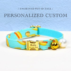 Collier pour chat, Collier de chat personnalisé personnalisé pour hot-dog, Collier de chat gourmand, Nœud papillon, Collier pour petit chien, Colliers de chat dorés, Carte d'identité de chat pour animal de compagnie, Collier pour chaton