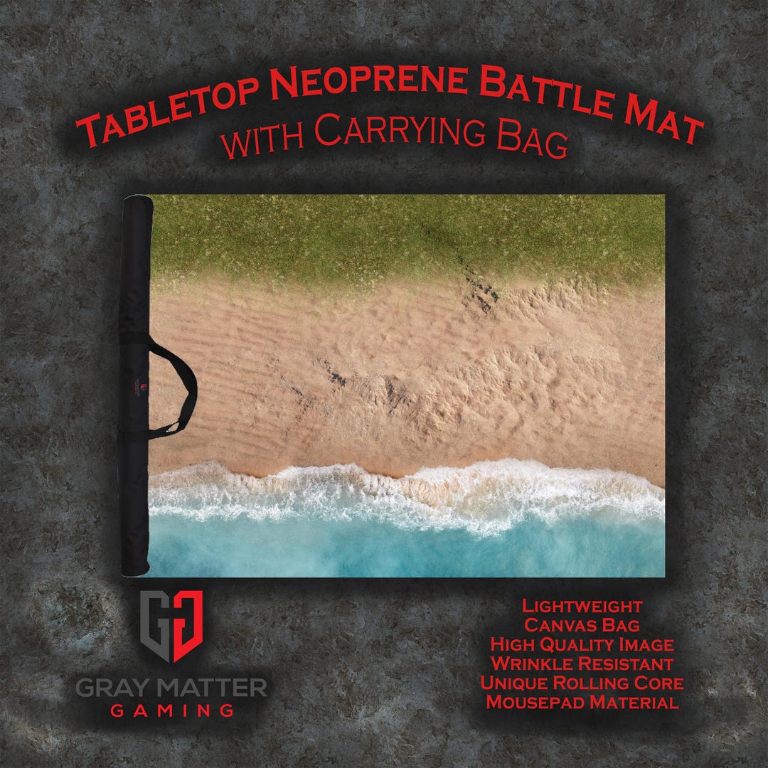 Tabletop Wargame Battle Mat W\ Bag - Coastal Shore - 22x30 44x60 36x72 ...