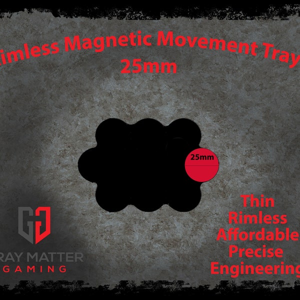 Magnetic Rimless Movement Tray - 10-man Tight Cloud Formation - 25mm - Age of Sigmar AoS 40K