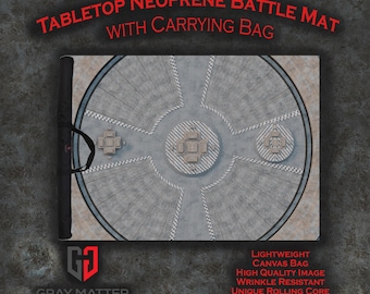 Tabletop Wargame Battle Mat w\ Bag - Grand Concourse- 44x60 36x72 36x36 - Neoprene