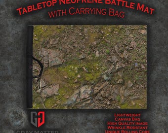 Tabletop Wargame Battle Mat w\ Bag - Rocky Highlands - 44x60, 48x72 - Neoprene