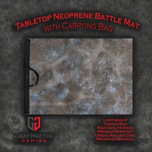 Tabletop Wargame Battle Mat w\ Bag - Urban Ruins - 44x60, 22x30, 36x36, 36x48, 36x72, 48x48, 48x72 - Neoprene