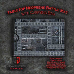 Tabletop Wargame Battle Mat w\ Bag - Grimdark Station - 44x60, 22x30 - Neoprene Mousepad