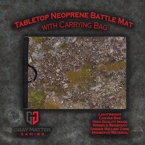 Tabletop Wargame Battle Mat w\ Bag - Muddy Battlefield - 44x60 - Neoprene