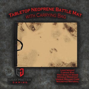 Tabletop Wargame Battle Mat w\ Bag - Sandy Dunes - 44x60, 36x36, 48x72 - Neoprene Mousepad Game Play Mat