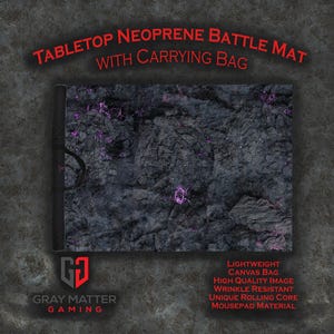 Tabletop Wargame Battle Mat w\ Bag - Tainted Caverns - 36x36, 44x60, 48x72 - Neoprene Mousepad