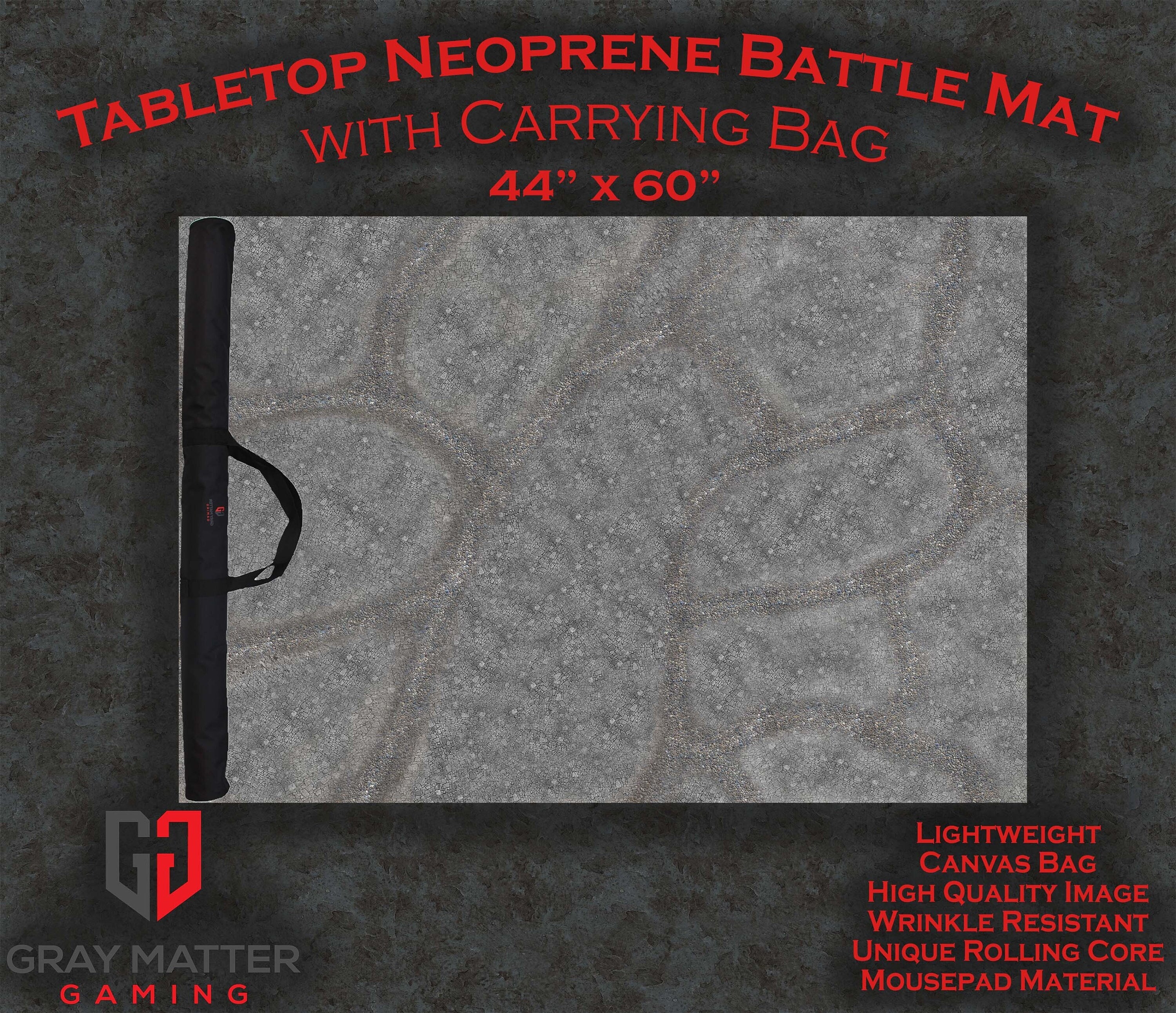 Tabletop Wargaming Battle Mat With Bag Cobblestone City 44x60 Neoprene