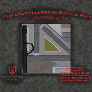 Tabletop Wargame Battle Mat w\ Bag - Modern City 2 - 36x36 - Neoprene Mousepad Game Mat