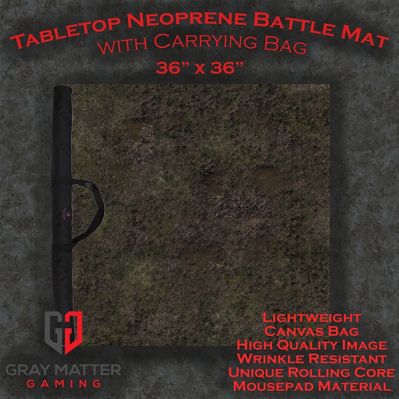 Tabletop Wargame Battle Mat W\ Bag - Dread Marsh - 44x60, 36x36, 48x72 ...