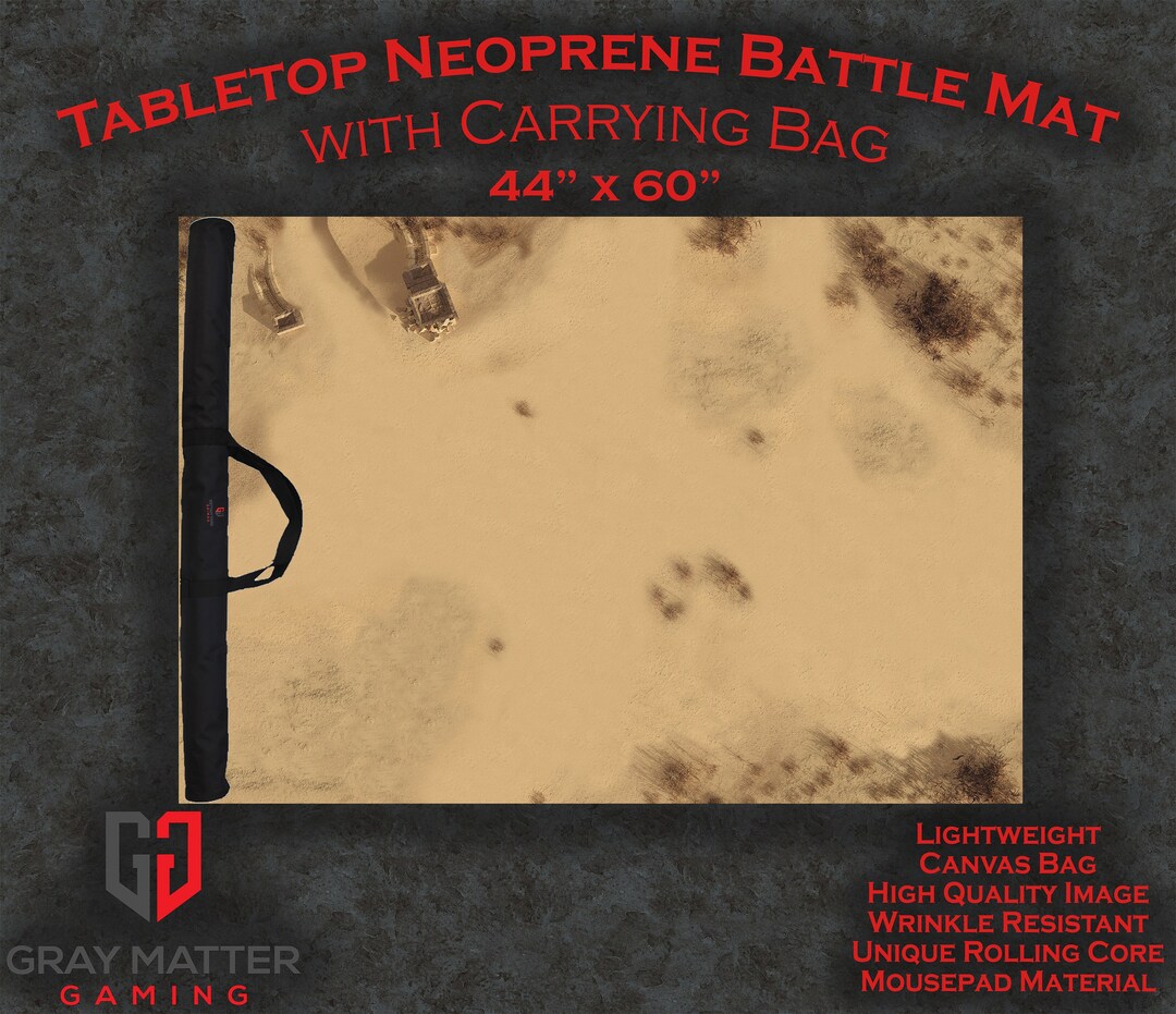 Tabletop Wargame Battle Mat W\ Bag - Sandy Dunes - 44x60, 36x36, 48x72 ...