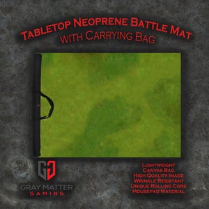 Tabletop Wargame Battle Mat w\ Bag - Verdant Fields 2 - 44x60 and 36x36 - Neoprene Mousepad Game Mat