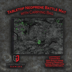 Tabletop Wargame Battle Mat w\ Bag - Blighted Cavern - 44x60 - Neoprene Mousepad Game Play Mat