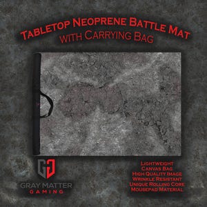 Tabletop Wargame Battle Mat w\ Bag - Ashen Wastelands - 44x60, 36x36, 36x72, 48x48, 22x30, 48x72 - Neoprene