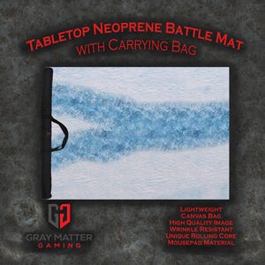 Tabletop Wargame Battle Mat w\ Bag - Frozen River - 44x60, 36x72, 48x72 - Neoprene Mousepad