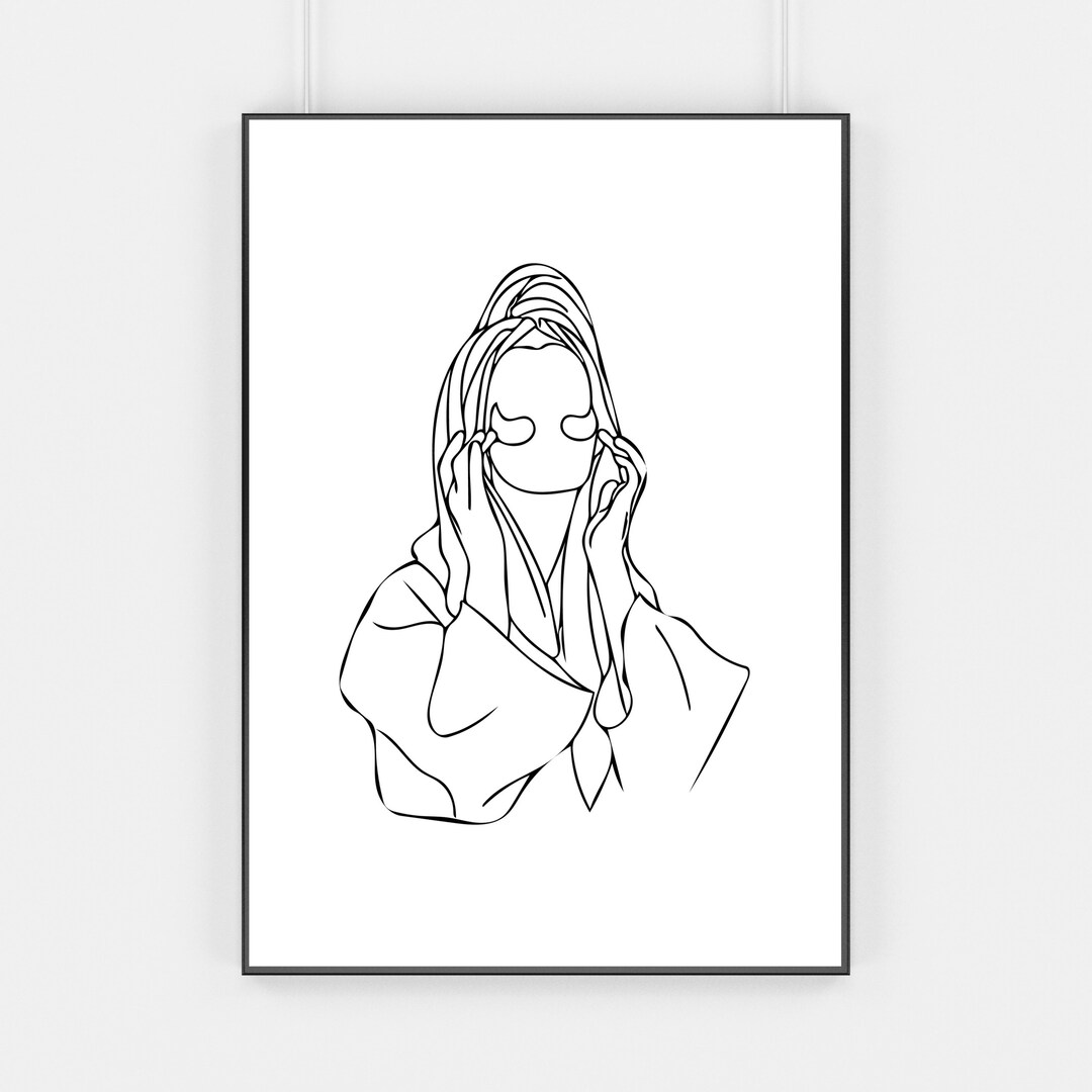 Printable Bathroom Art Line Art Print Bathroom Minimalist Etsy