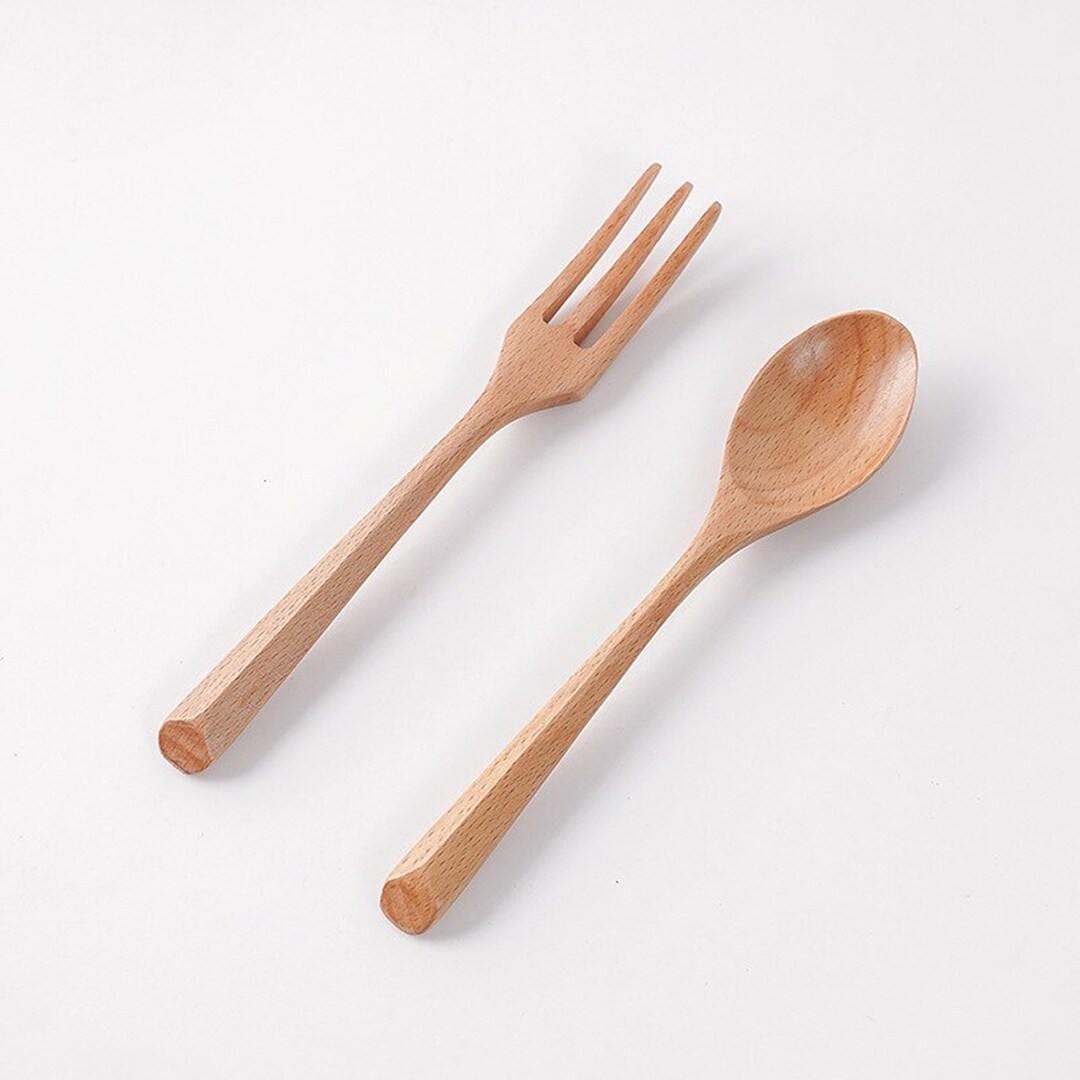 Beech Spoon Fork and Chopsticks Set Japanese and Korean Style Etsy